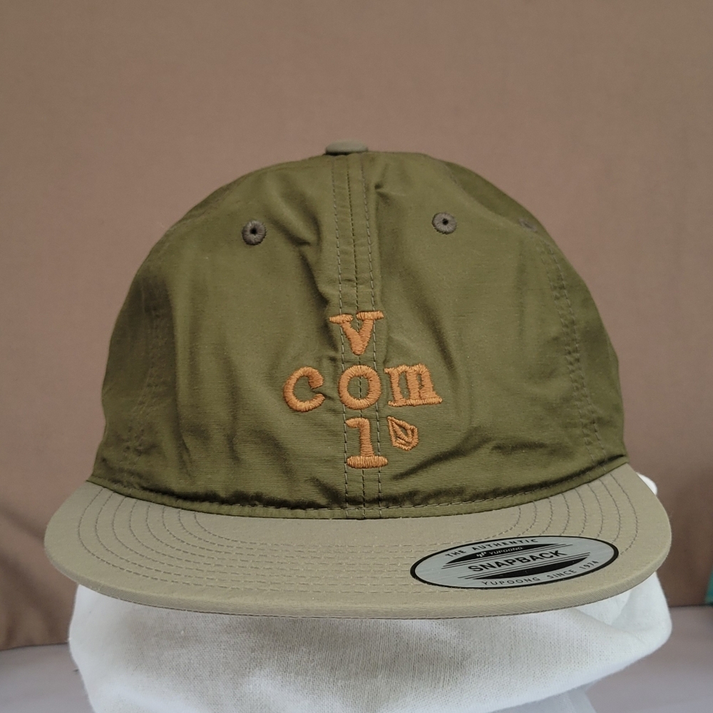 VOLCOM Olive & Tan Logo Strapback Hat - One Size Adjustable New with Tags